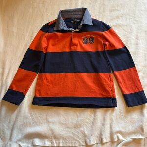 Vineyard Vines Orange & Navy Striped Rugby Shirt